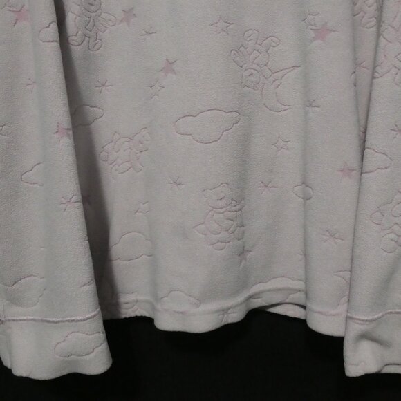 CELESTE | large | Adorable Fleece Light Pink Teddy Bear and Cloud Pajama Shirt - Picture 14 of 16